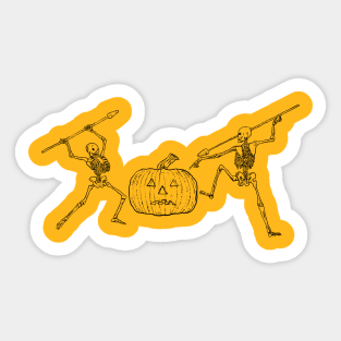 Pumpkin vs Skeletons Sticker